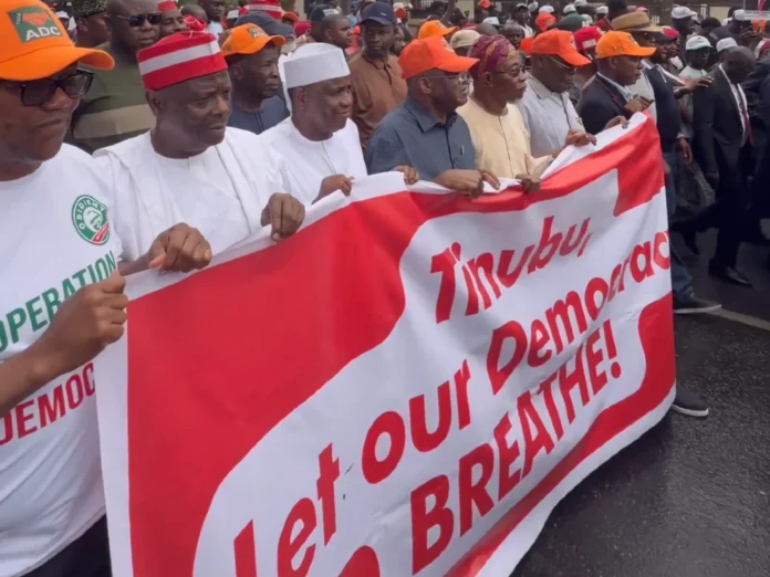 Atiku, Obi lead #OccupyINEC protest as ADC crisis deepens